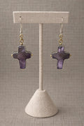 Earrings crafted with genuine amethyst and finished in sterling silver.