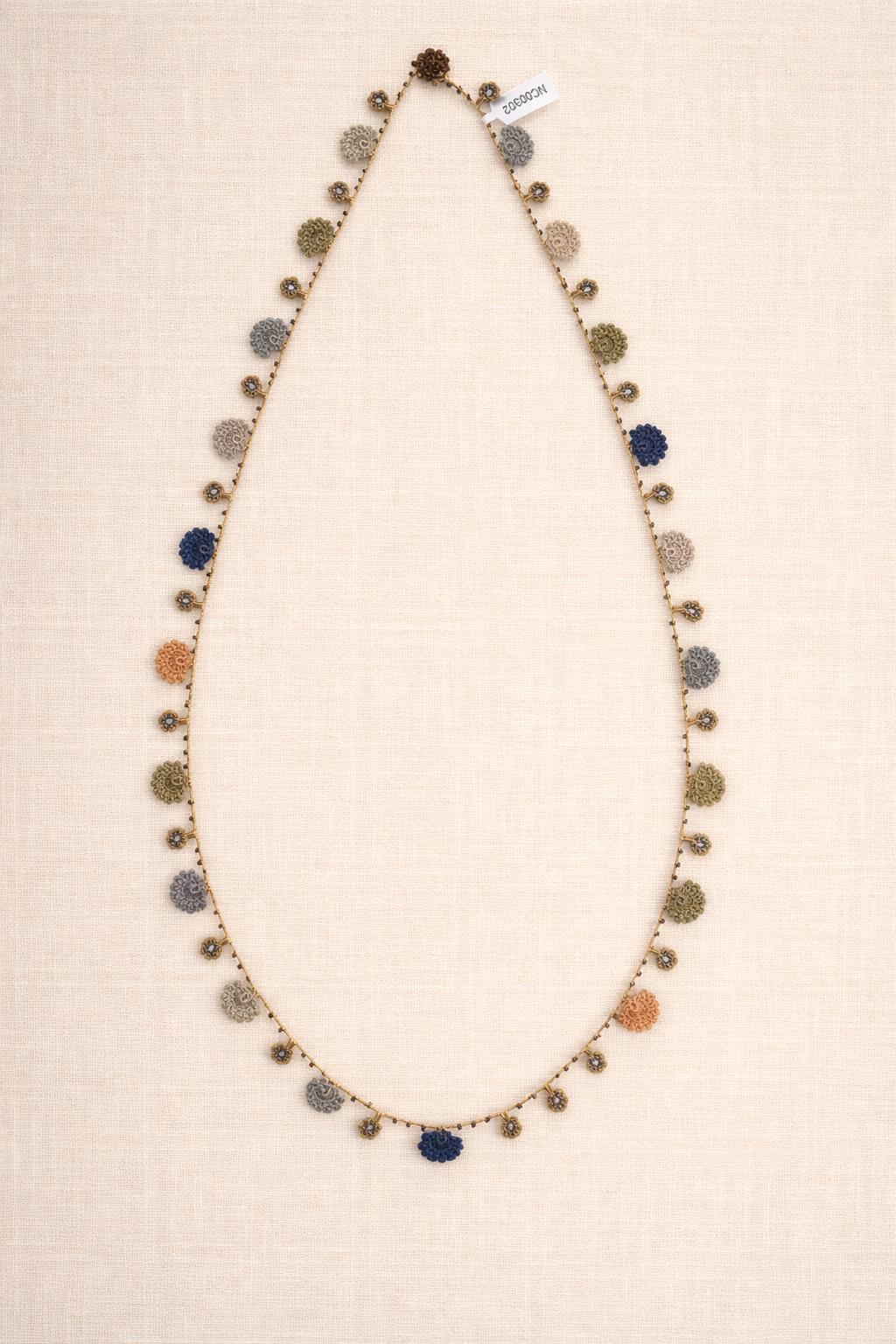 Necklace crochet medium colorful fans Gold