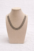 Necklace crochet short rhombus Beige