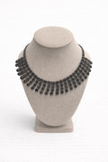 Necklace crochet short 3 circles Light Blue