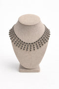 Necklace crochet short 3 circles Beige