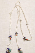 Necklace pearls and crochet extralong Coral Agate